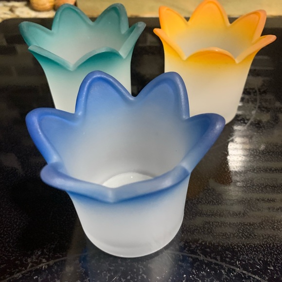 PartyLite Frosted Tip Votive Candle Holders (3)